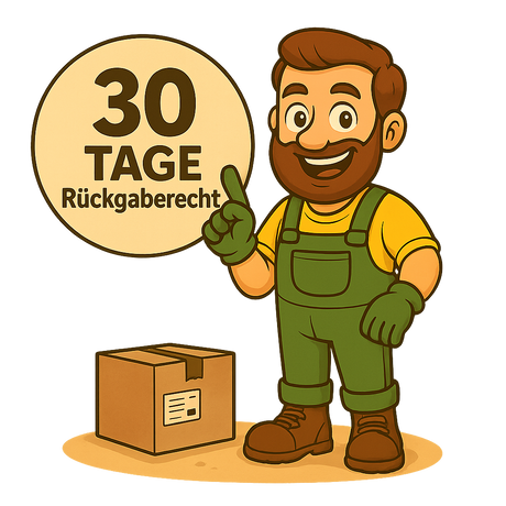 MessGrow-Blog über das neue 30-Tage-Rückgaberecht: Gärtner Daniel informiert über die verlängerte Widerrufsfrist und symbolisiert Vertrauen beim Einkauf.
