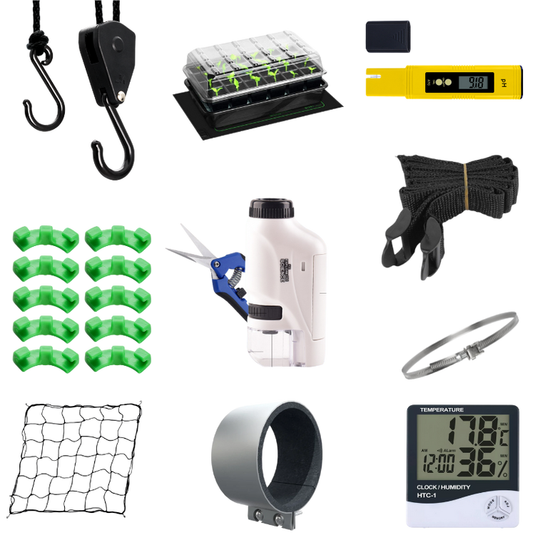 Zubehör für Indoor-Anbau – Gartenscheren, Messgeräte, Heizmatten und mehr für professionellen Cannabisanbau