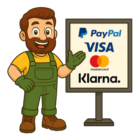 Gärtner Daniel zeigt, wie man bei Messgrow sicher einkauft – mit Käuferschutz, 30 Tagen Rückgaberecht und sicheren Zahlungsmethoden wie PayPal, Visa und Klarna
