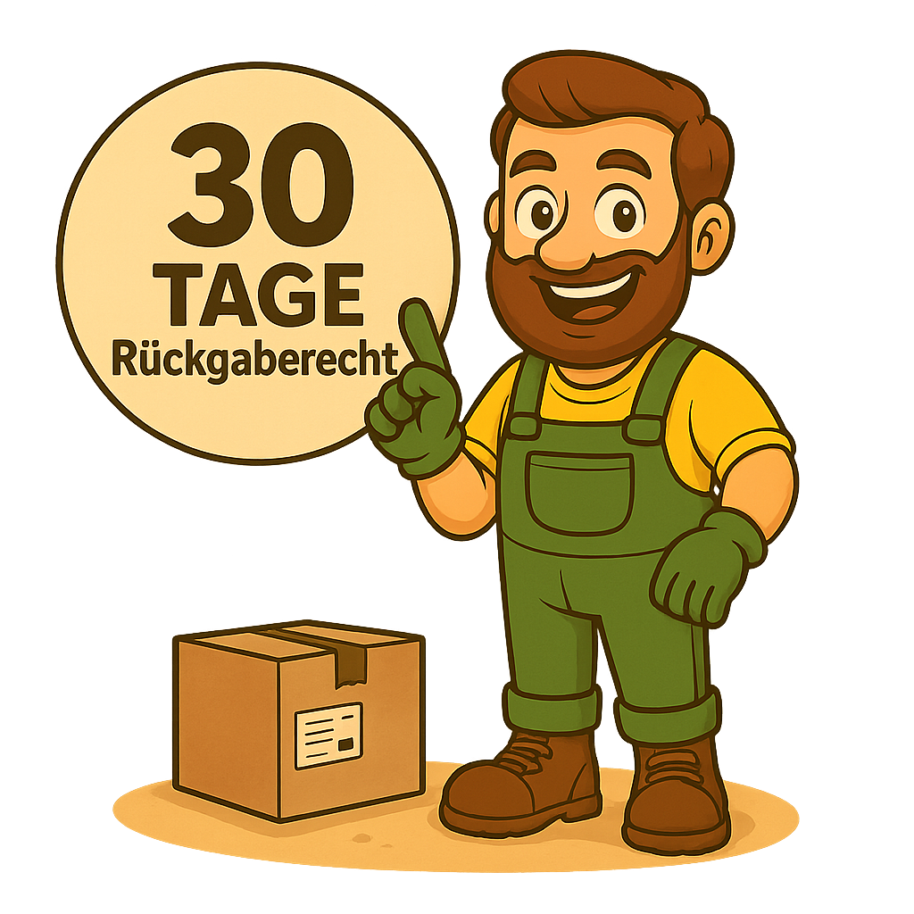 MessGrow-Blog über das neue 30-Tage-Rückgaberecht: Gärtner Daniel informiert über die verlängerte Widerrufsfrist und symbolisiert Vertrauen beim Einkauf.