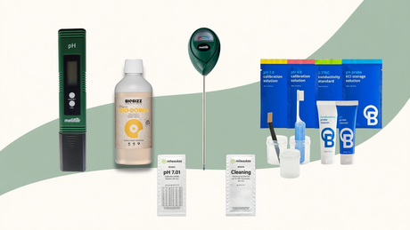 pH- und EC-Messgeräte mit Bodenfeuchtemesser, Kalibrierlösung und pH-Regulierung