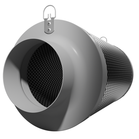 Caluma Aktivkohlefilter 100 mm mit Metallgehäuse und Aufhängeösen