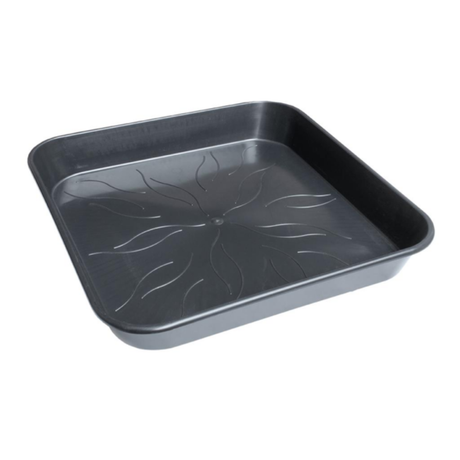 Quadratischer PotKing-Untersetzer 29 × 29 cm mit erhöhtem Rand und Bodenstruktur