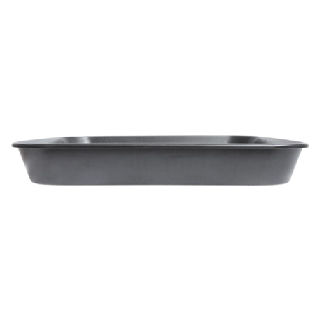 Schwarzer PotKing-Untersetzer 29 × 29 cm in flacher Seitenansicht