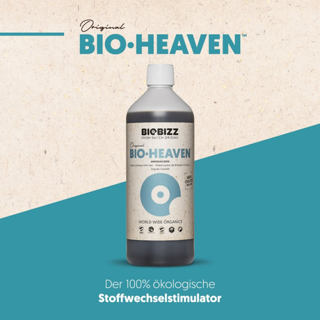 Produktbild BioBizz Bio·Heaven mit Branding auf hellem Hintergrund