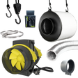 Abluft-Set für Growboxen mit Aktivkohlefilter und Rohrventilator