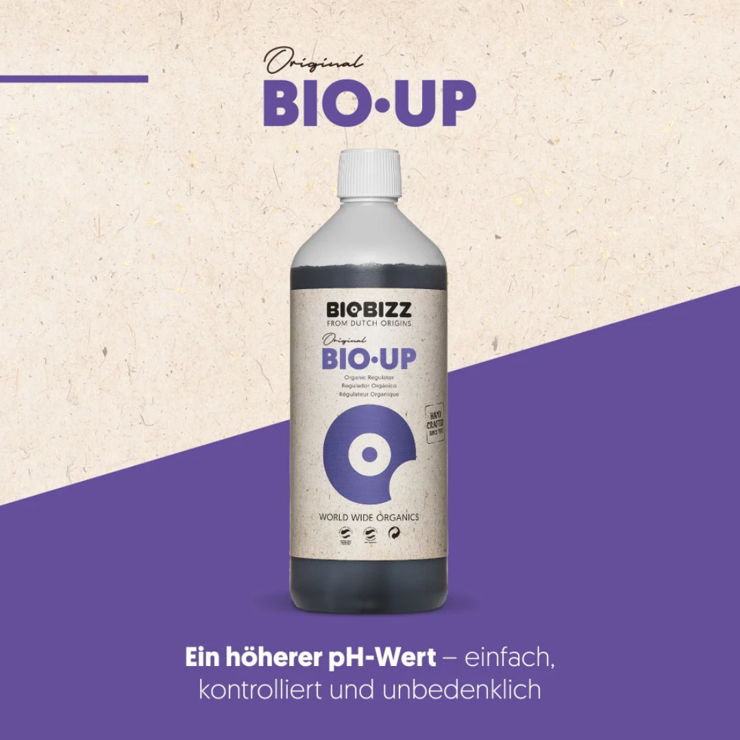 Biobizz Bio·Up 250ml Flasche auf beige Hintergrund – Produktfoto
