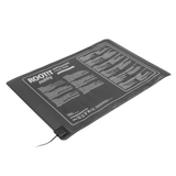 ROOT!T Hobby Heizmatte mit Aufdruck und Bedienungshinweisen, flach liegend mit Netzkabel