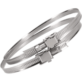 2er-Set Schlauchschellen 60-135 mm aus Edelstahl für die sichere Befestigung von Lüftungsschläuchen an Lüftern und Filtern. Rostfrei, langlebig und einfach montierbar.