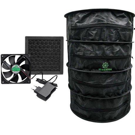 EasyGrow HerbDryer Regular mit Aktivkohlefilter, Lüfter und Netzteil – Komplettset zum geruchsfreien Trocknen von Kräutern