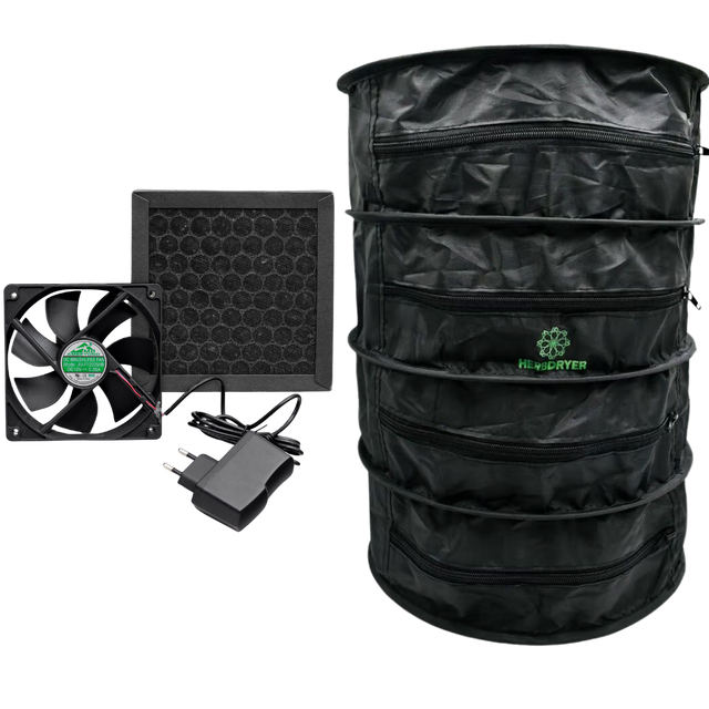 EasyGrow HerbDryer Regular mit Aktivkohlefilter, Lüfter und Netzteil – Komplettset zum geruchsfreien Trocknen von Kräutern