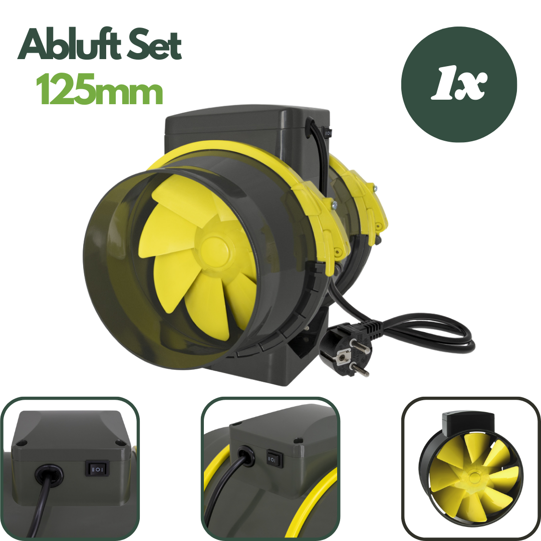 Leistungsstarker Rohrventilator 125mm mit zwei Geschwindigkeitsstufen – effizienter Luftabzug für Indoor Grow Setups