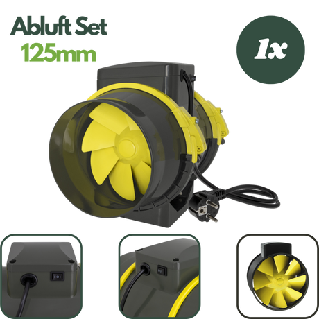 Leistungsstarker Rohrventilator 125mm mit zwei Geschwindigkeitsstufen – effizienter Luftabzug für Indoor Grow Setups