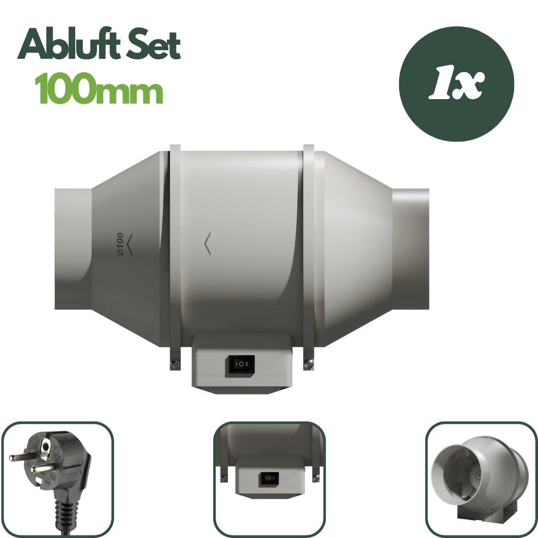 Caluma Aktivkohlefilter 100 mm mit weißem Vorfilter und blauen Haltebändern