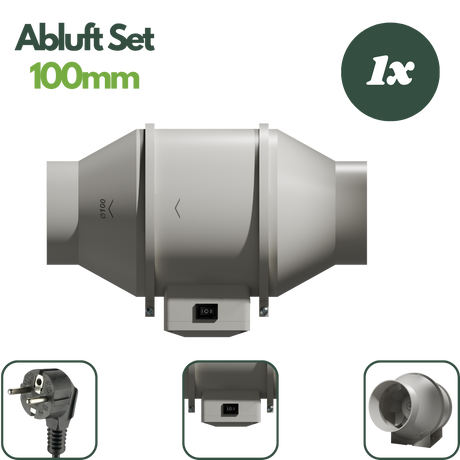 Caluma Aktivkohlefilter 100 mm mit weißem Vorfilter und blauen Haltebändern