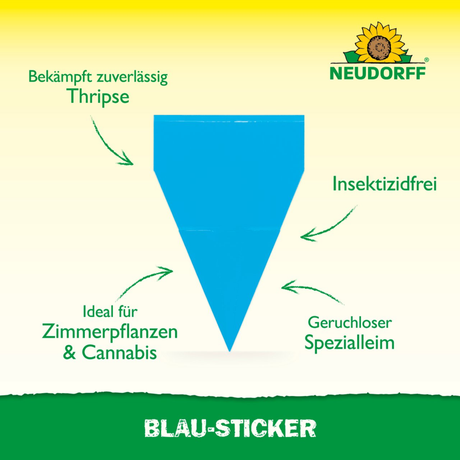 Neudorff Blau-Sticker gegen Thripse mit geruchlosem, insektizidfreiem Spezialleim