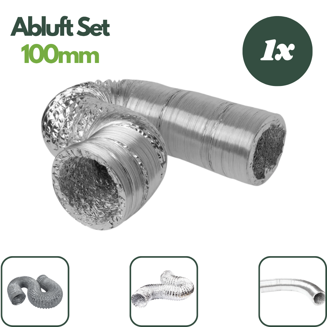 Flexibles Alu-Flexrohr mit 102 mm Durchmesser und 5 m Länge für Growbox-Abluft