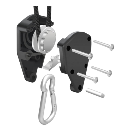 Grow LED Hanger – Robuste Pflanzenlampen-Aufhängung mit 200 cm Länge, 68 kg maximale Belastung, ideal für Indoor-Grow und DIY-Kits. Beidseitige Karabiner für stabile Befestigung.