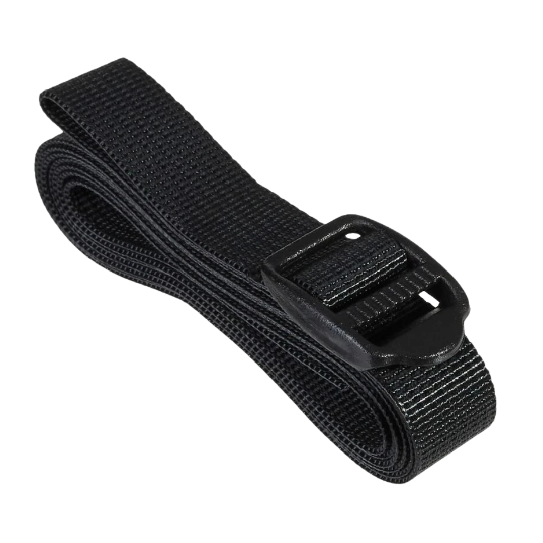Einzelner Spanngurt mit robuster Plastiköse zur optimalen Spannung und sicheren Befestigung von Growbox-Zubehör.