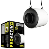 Garden HighPro ProActiv Aktivkohlefilter Ø125 mm mit integrierter Aufhängung und Produktkarton zur Geruchsneutralisierung in Growboxen.