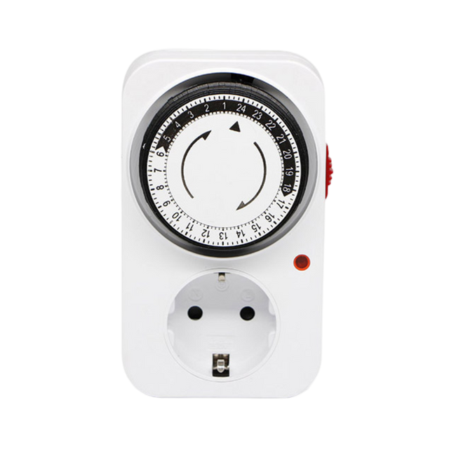 Analoge Zeitschaltuhr 16A mit 24-Stunden-Drehrad für Growlampe und Abluft