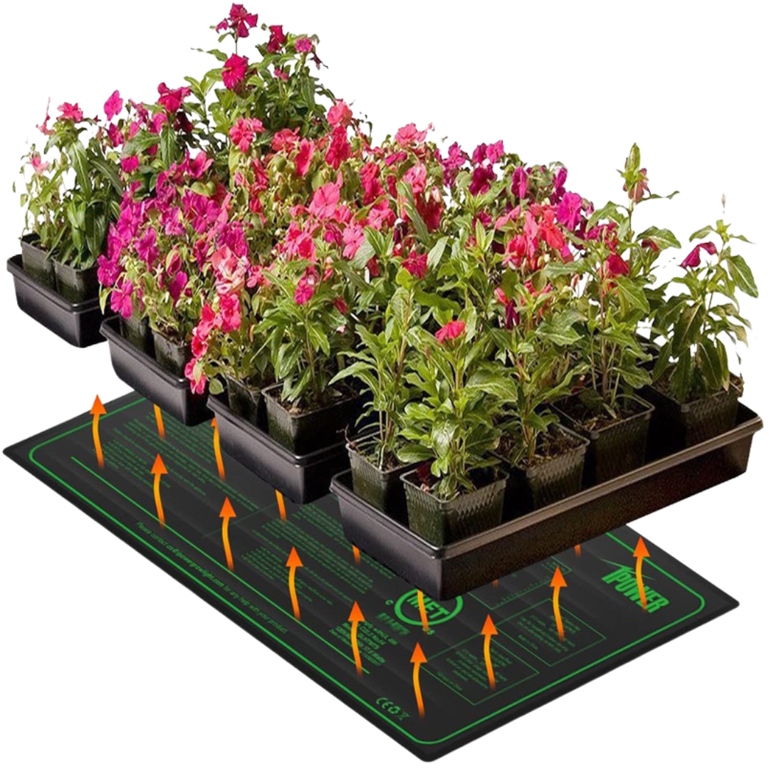 Flexible Hydrokultur-Heizmatte mit Ferninfrarot-Technologie – Ideal für das Wachstum von Sämlingen und Pflanzen in Growboxen.