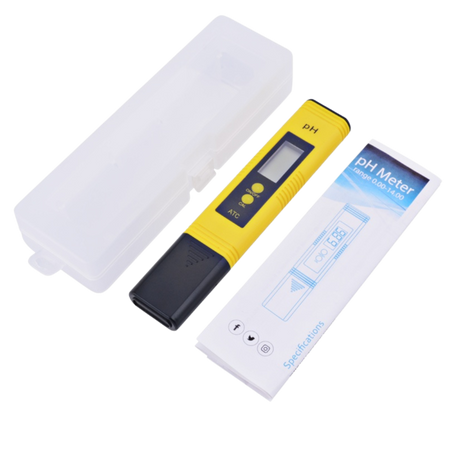 Lieferumfang des pH-Messgeräts mit Aufbewahrungsbox und Anleitung für einfache Nutzung