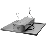 Rückansicht der Caluma LED Force 150W – Aluminiumgehäuse mit Kabel und Aufhängung