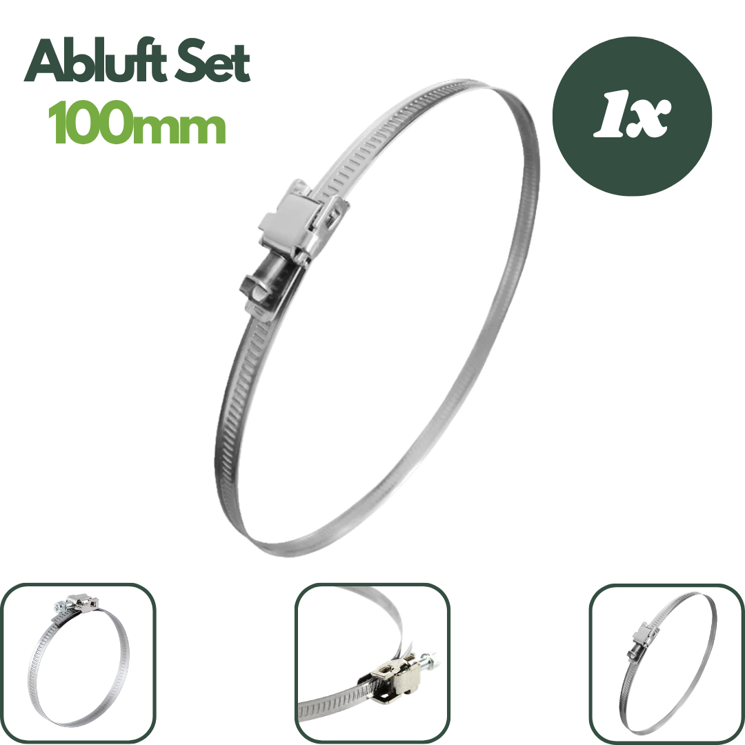 Edelstahl-Schlauchschelle 60 bis 135 mm zur Befestigung des Abluftschlauchs