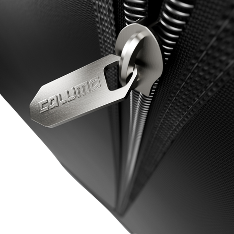 Detailaufnahme des hochwertigen Caluma-Reißverschlusses mit Metallgriff an der Growbox.