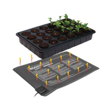 ROOT!T Heizmatten-Set bestehend aus Heizmatte, Isolierunterlage und Originalverpackung – für optimale Wurzeltemperatur.