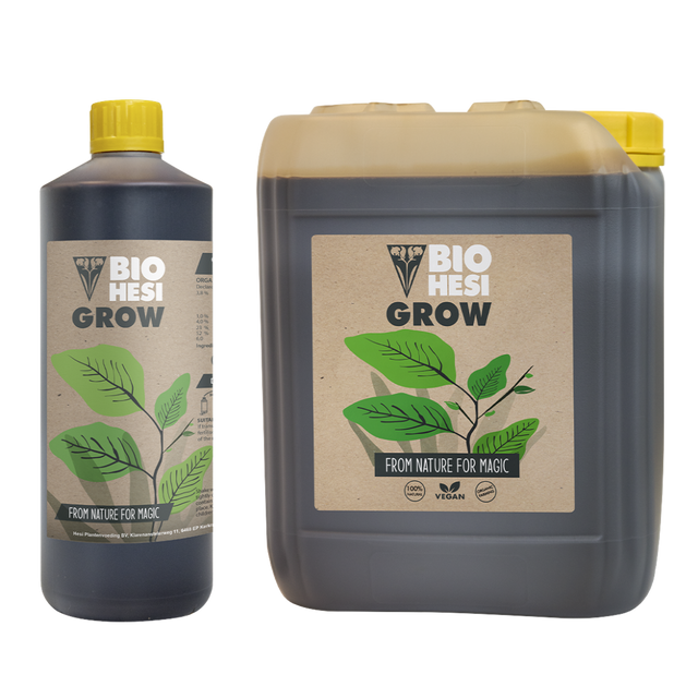 Bio Hesi Grow Flüssigdünger in verschiedenen Größen von 0,5 bis 20 Liter – ideal für die Wachstumsphase auf Erde, Hydro und Cocos.