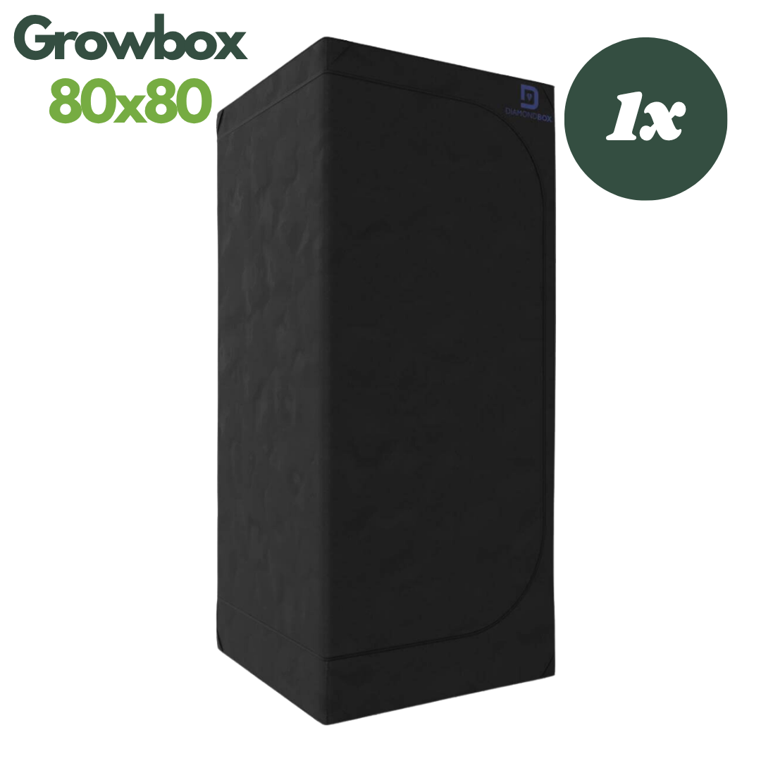 DiamondBox SL80 Growbox von außen – schwarze, lichtdichte Außenhülle für diskretes Indoor-Gardening