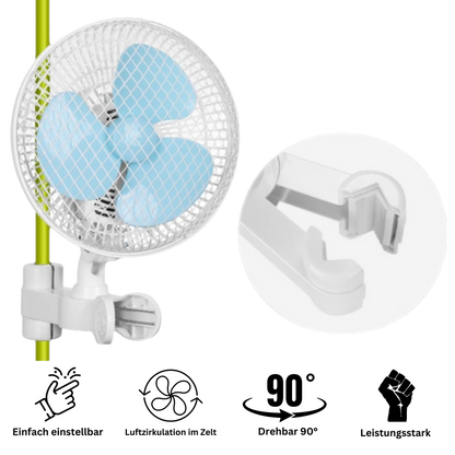 Kompakter 6-Zoll Clip-Ventilator – Ideal für optimale Luftzirkulation in der Growbox.
