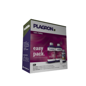 Plagron Easy Pack 100% Terra Starterset mit Terra Grow, Terra Bloom, Green Sensation und Messbecher