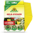 Produktverpackung der Neudorff Gelb-Sticker mit Hinweis auf 10 Sticker zur Schädlingsbekämpfung