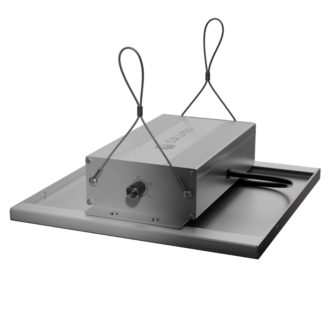 Caluma LED Growlampe 75W mit Aufhängung und Aluminium-Kühlkörper – rückseitige Perspektive