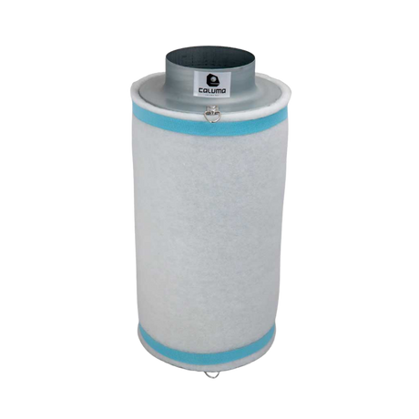 Caluma Aktivkohlefilter mit Vorfilter und doppelter Befestigungsöse zur zuverlässigen Geruchsbeseitigung bei Indoor-Grows.