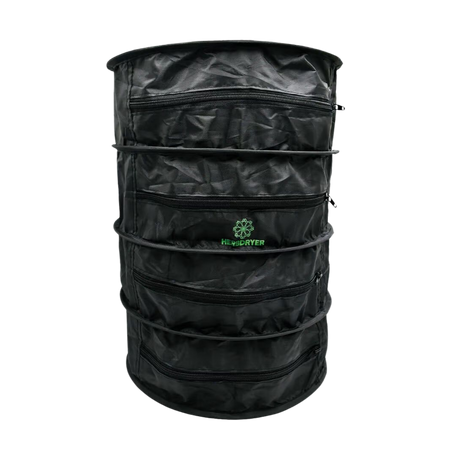 Frontalansicht des HerbDryer Regular – 4 Ebenen mit Reißverschlüssen für gleichmäßige Kräutertrocknung