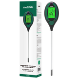 Meliflor 4-in-1 Bodenmessgerät mit Verpackung – digitaler Feuchtigkeitsmesser für Boden, pH-Wert, Temperatur und Licht