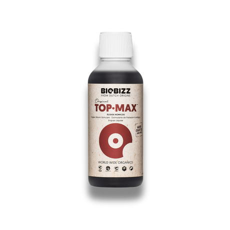 BioBizz Top-Max 250 ml organischer Blütebooster zur Förderung von Aroma, Geschmack und Blütenentwicklung