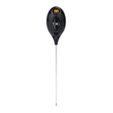 Rückseite des Meliflor 4-in-1 Bodenmessgeräts mit Batteriefach und Modusschalter – tragbarer Bodenfeuchtigkeitsmesser