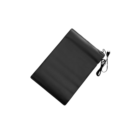 Rückseite der ROOT!T Hobby Heizmatte 30W, komplett schwarz mit Netzkabel