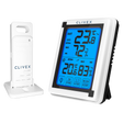 Clivex Climate Meter W mit beleuchtetem Display und kabellosem Temperatur- und Luftfeuchtigkeitssensor