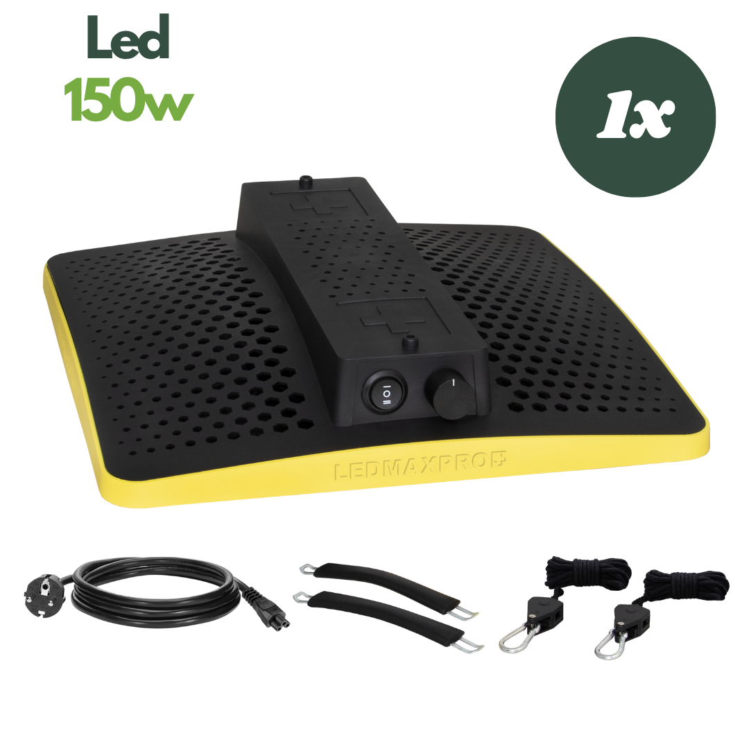 LEDMAXPRO+ 150W LED Pflanzenlampe mit Zubehör – Netzkabel, Aufhängung und Spannseile für sofortige Installation