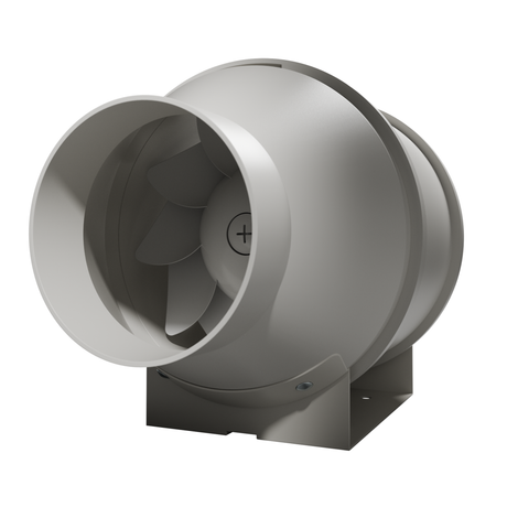 Caluma Axiallüfter 100 mm in Vorderansicht mit sichtbarem Lüfterrad