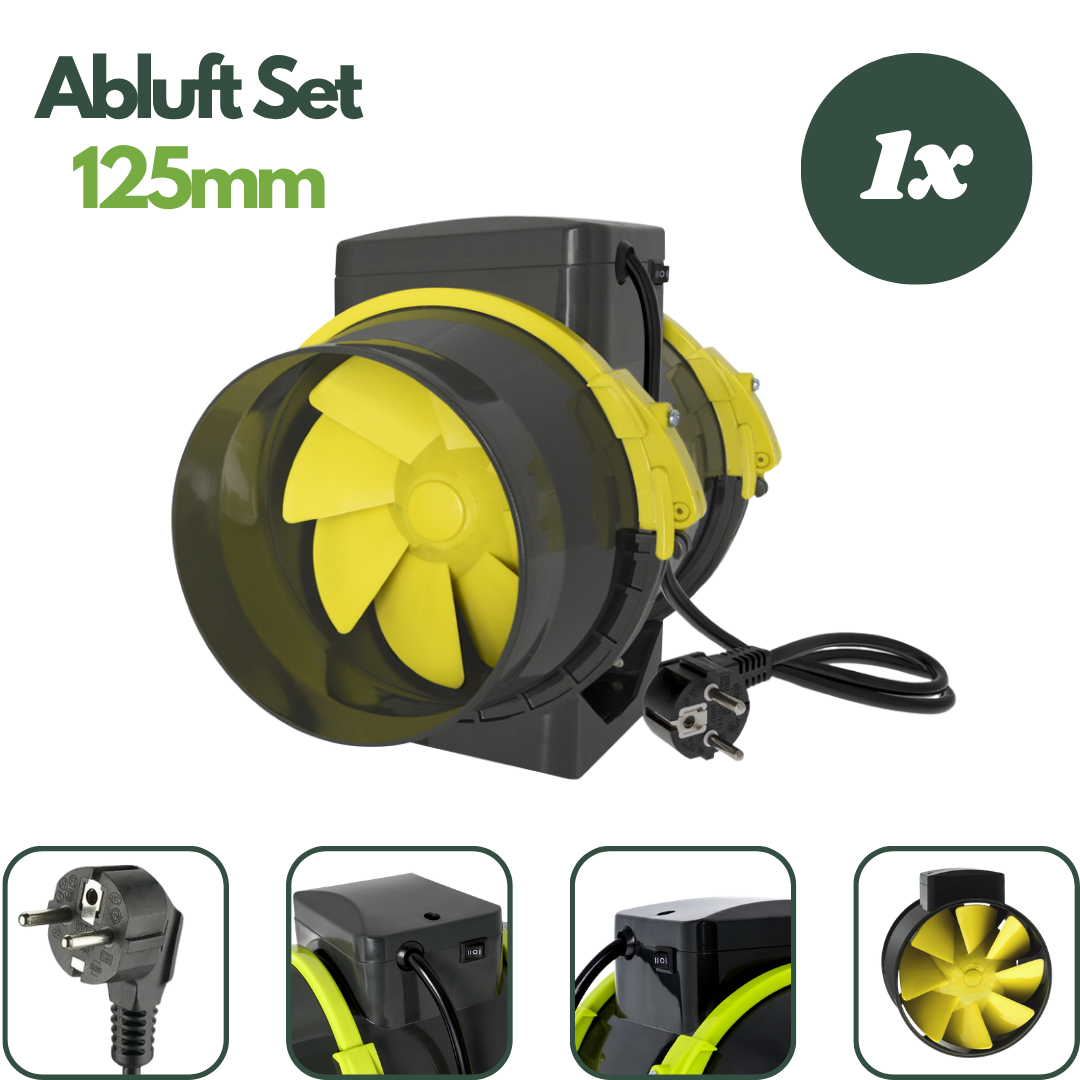 Garden HighPro PROFAN TT 125 Rohrventilator für Growbox Abluft mit 220 und 280 m³/h Luftleistung