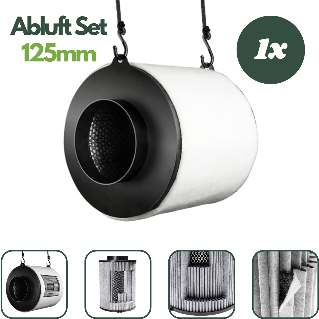 Garden HighPro ProActiv Aktivkohlefilter 125 mm mit 250 m³/h für Geruchskontrolle in Growboxen