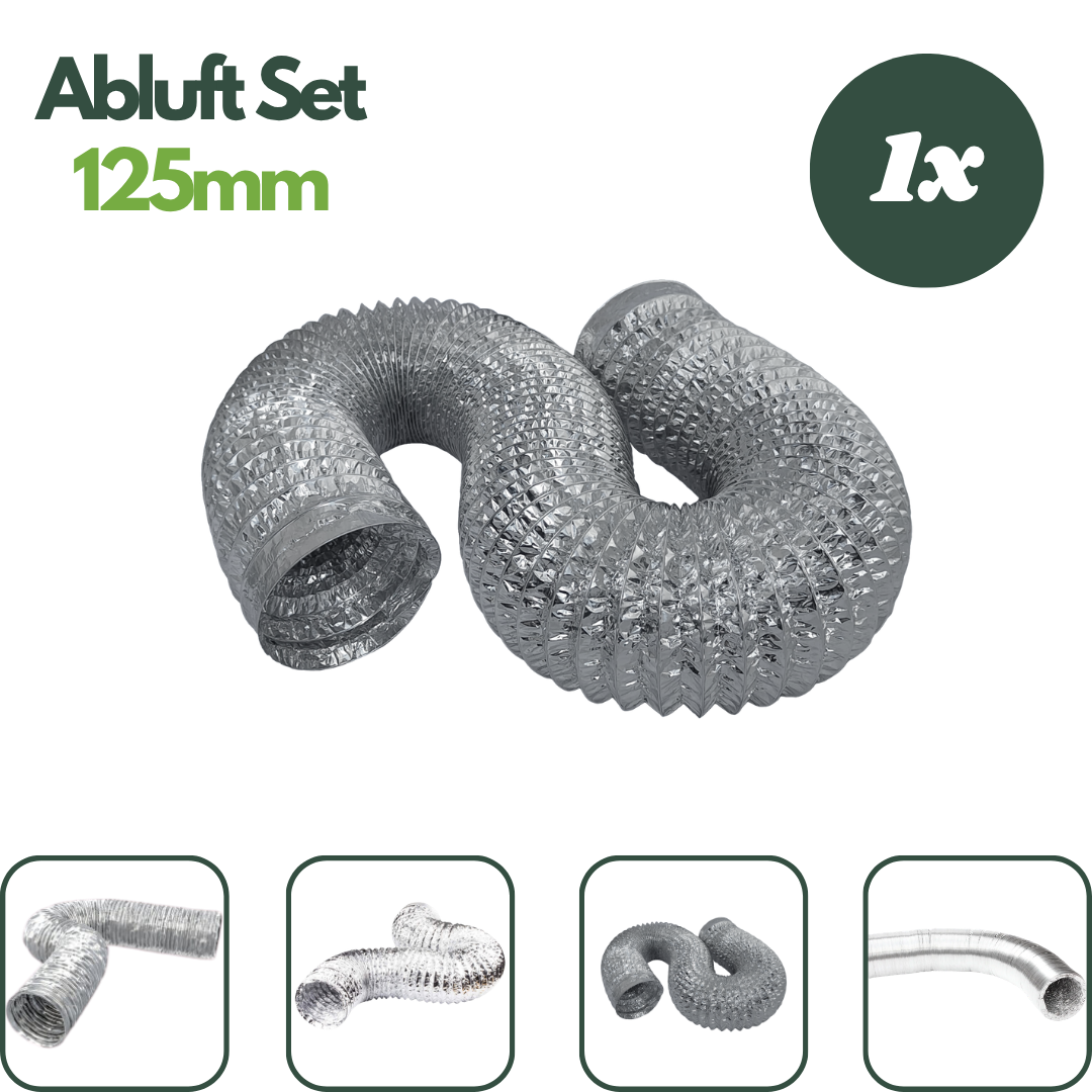 Alu-Flexrohr 127 mm für Abluftsysteme und flexible Luftführung in Indoor-Growboxen