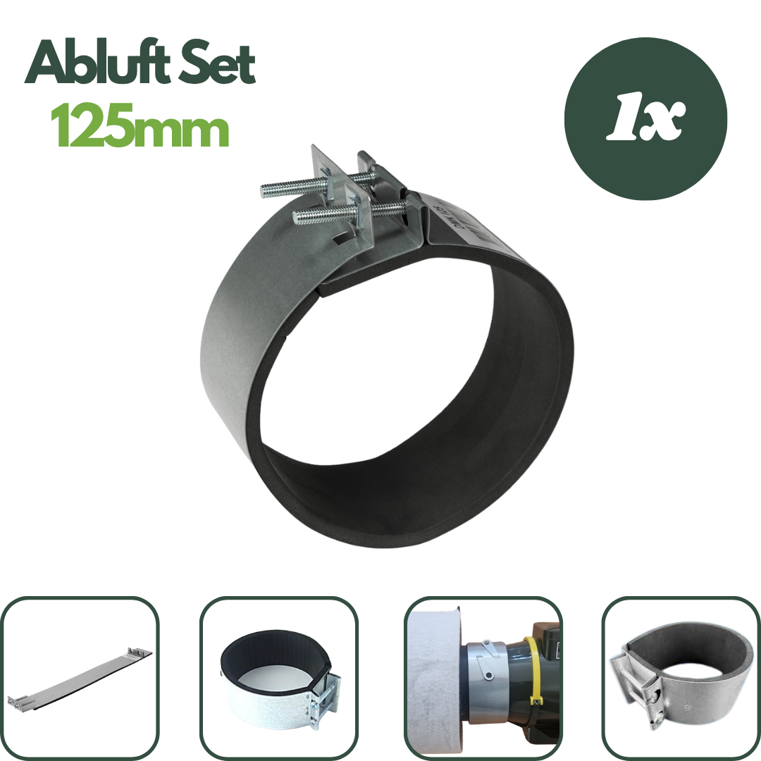 Verbindungsmanschette 125 mm für Rohrventilator und Aktivkohlefilter im Growbox Abluftsystem
